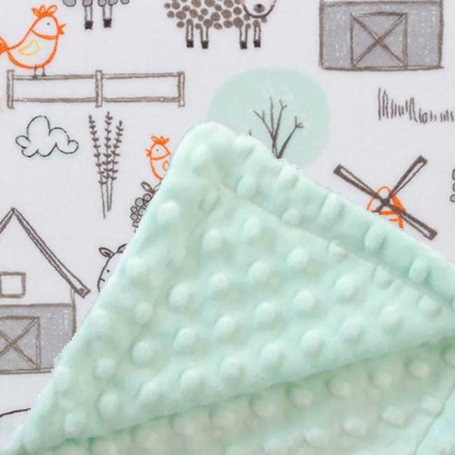 Custom baby blankets with name Silver Dimple Cuddle / E-I-E-I-O / Infant (28"x40") custom minky baby blankets