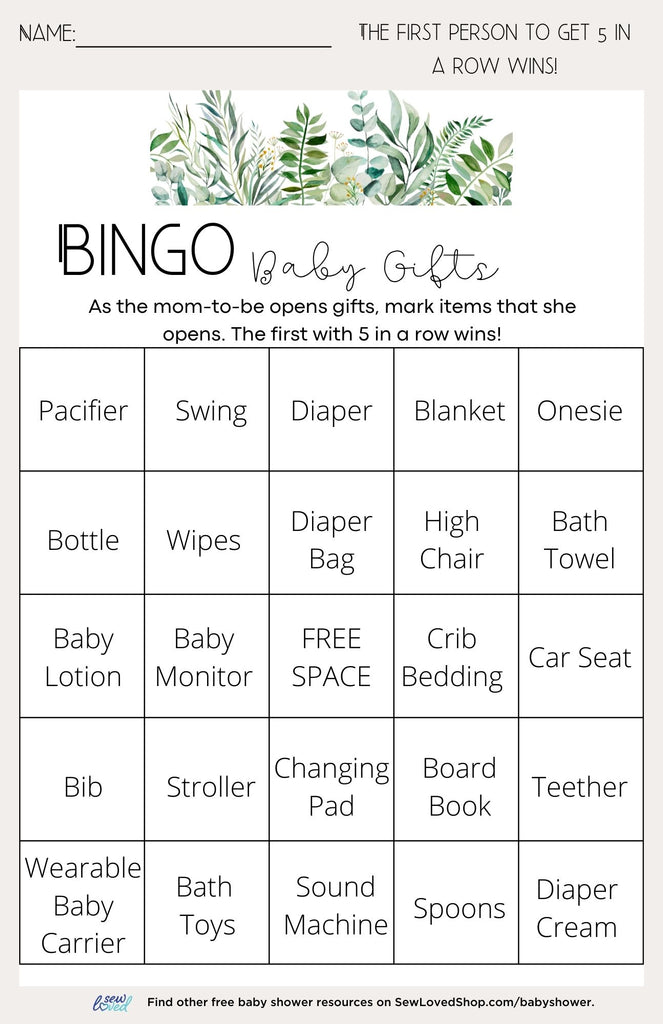 Baby Shower Game: Bingo with Baby Gifts