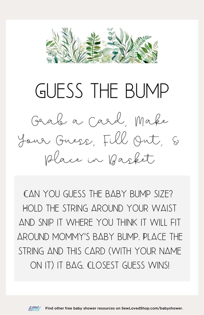 Baby Shower Game: Guess the Bump