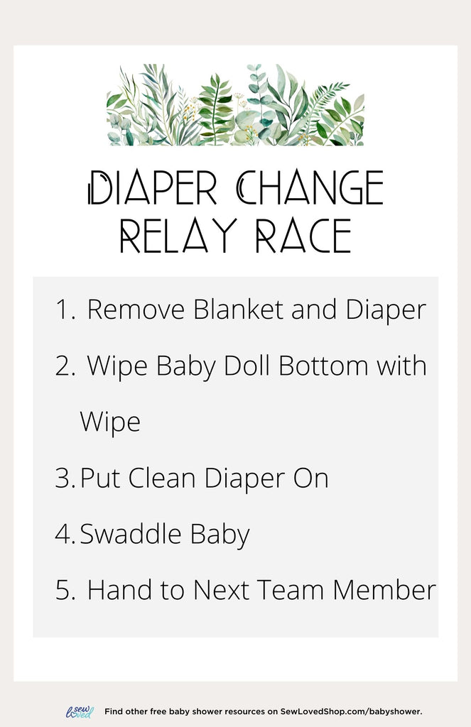 Baby Shower Game: Diaper Relay Race