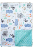 Customized Minky Blanket Infant (28"x40") Aruba Mighty Jungle Double Cuddle